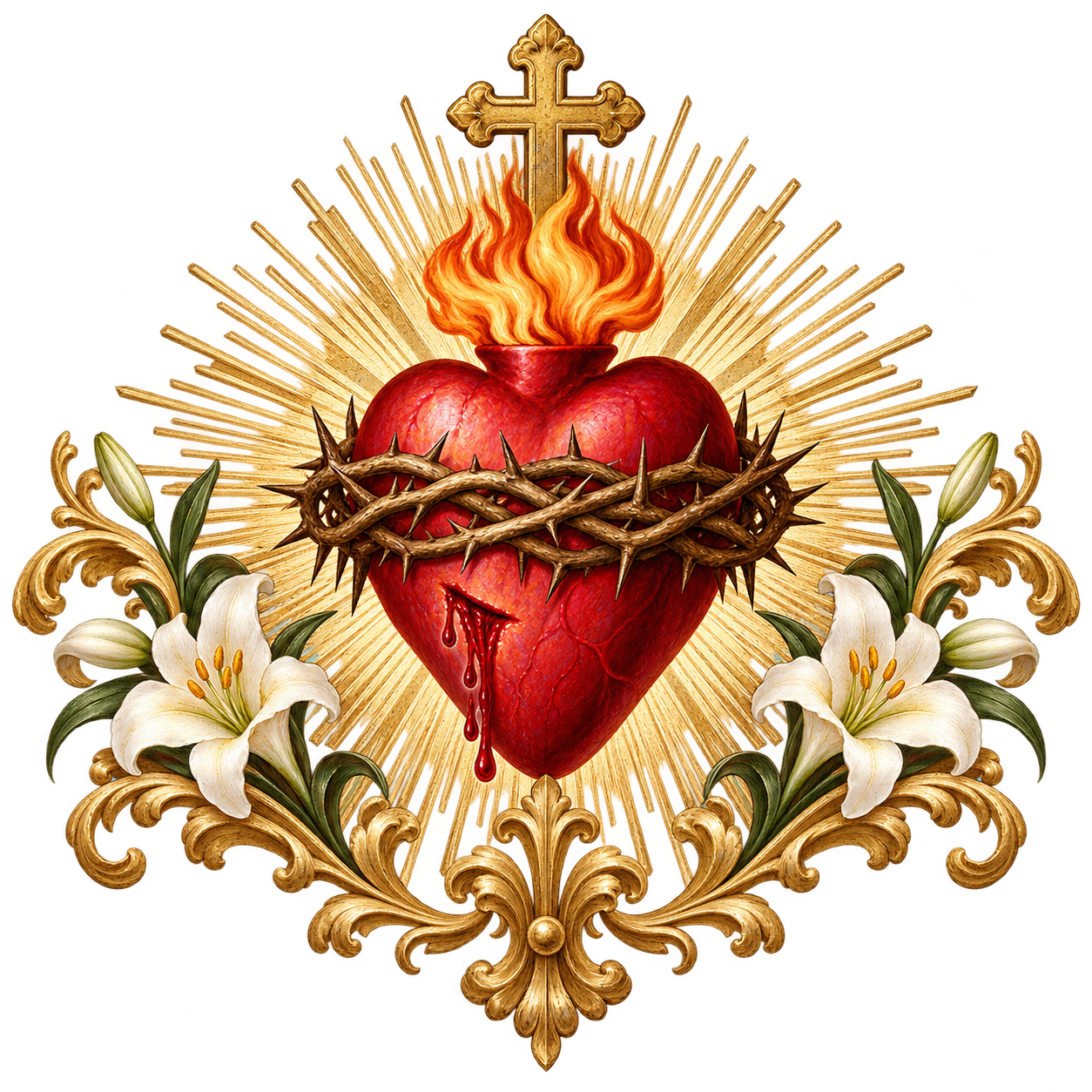 Traditional image of the Sacred Heart of Jesus